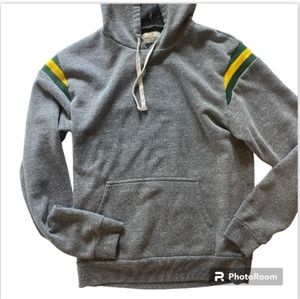Marine Layer Men's Banks Hoodie Gray w/ Green & Yellow stripes (Medium)